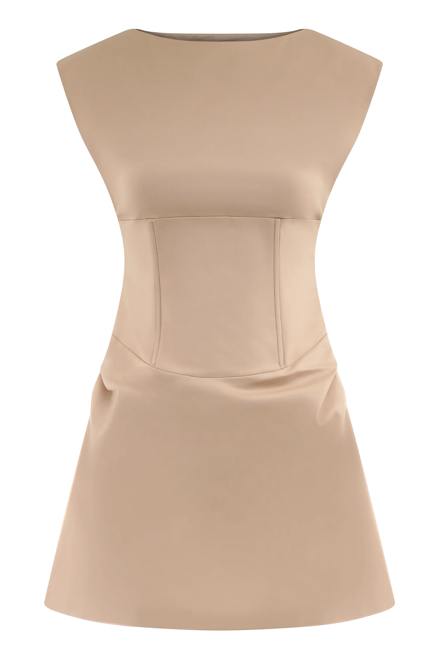 Doris Sleeveless Mini Dress Camel