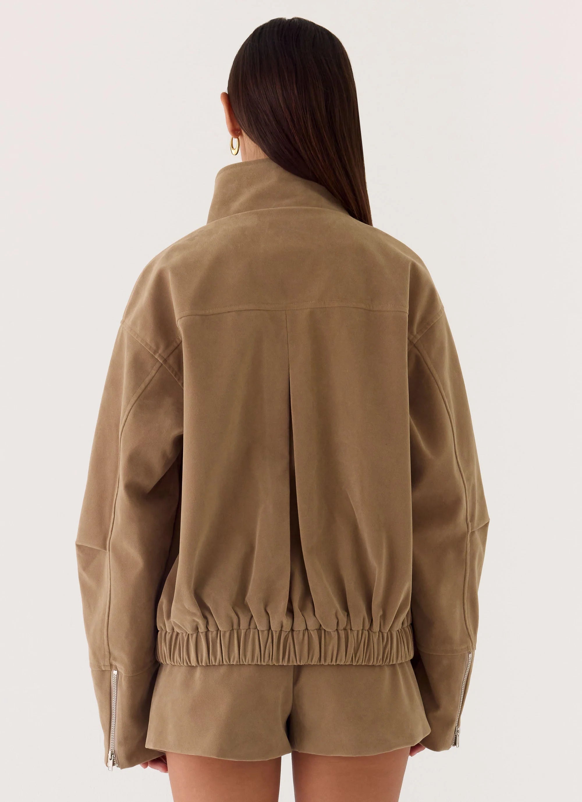 Marlow Faux Suede Jacket Taupe