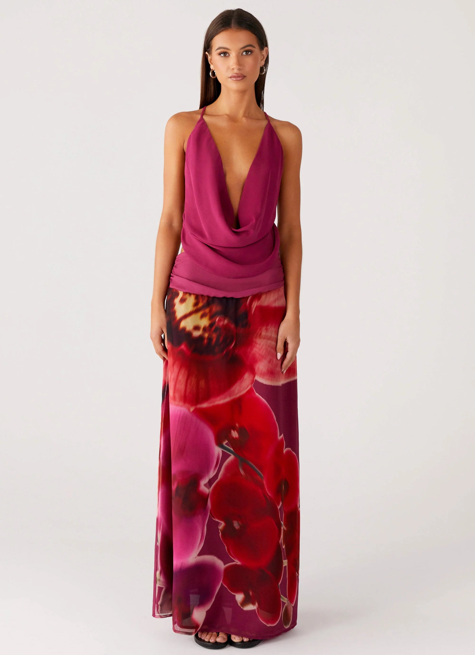 Sweet Charm Cowl Neck Top Violette