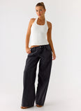 Nauton Ribbed Halter Top White