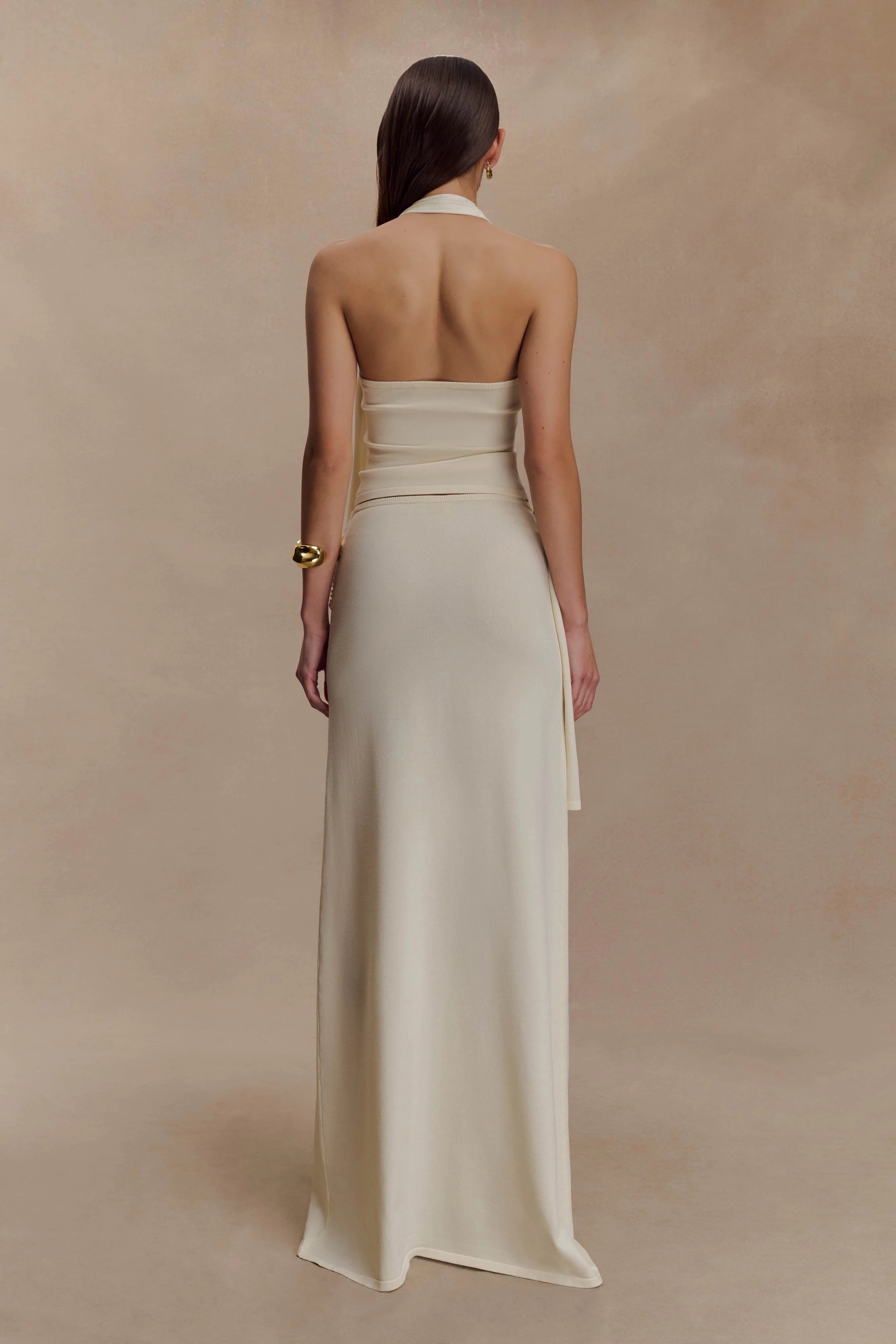 Xanthia Knit Halter Top Ivory