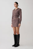 Skylaine Knit Mini Skirt Brown Marle