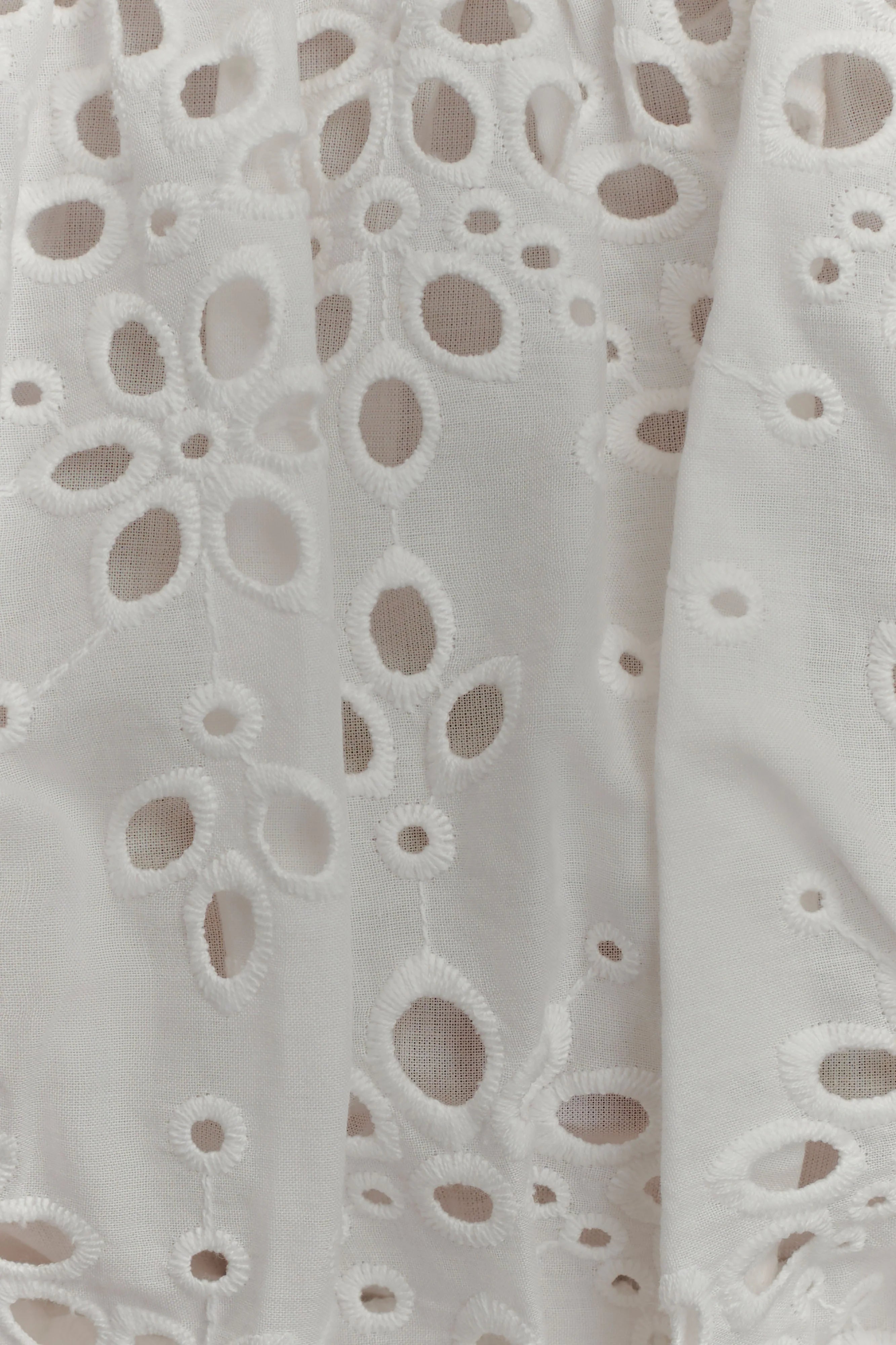 Autumn Off Shoulder Broderie Top White