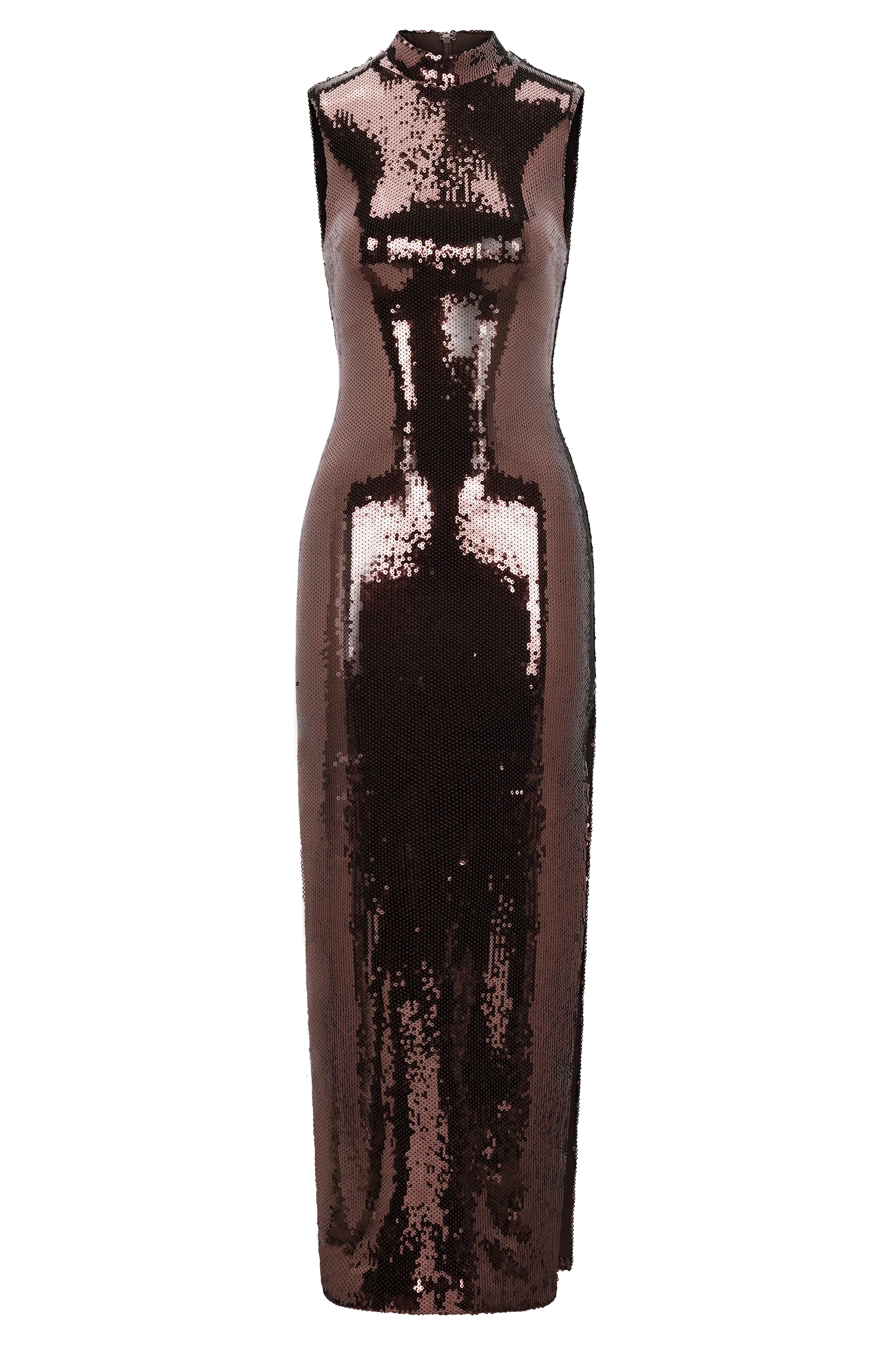 Veronica Sequin Midi Dress Chocolate