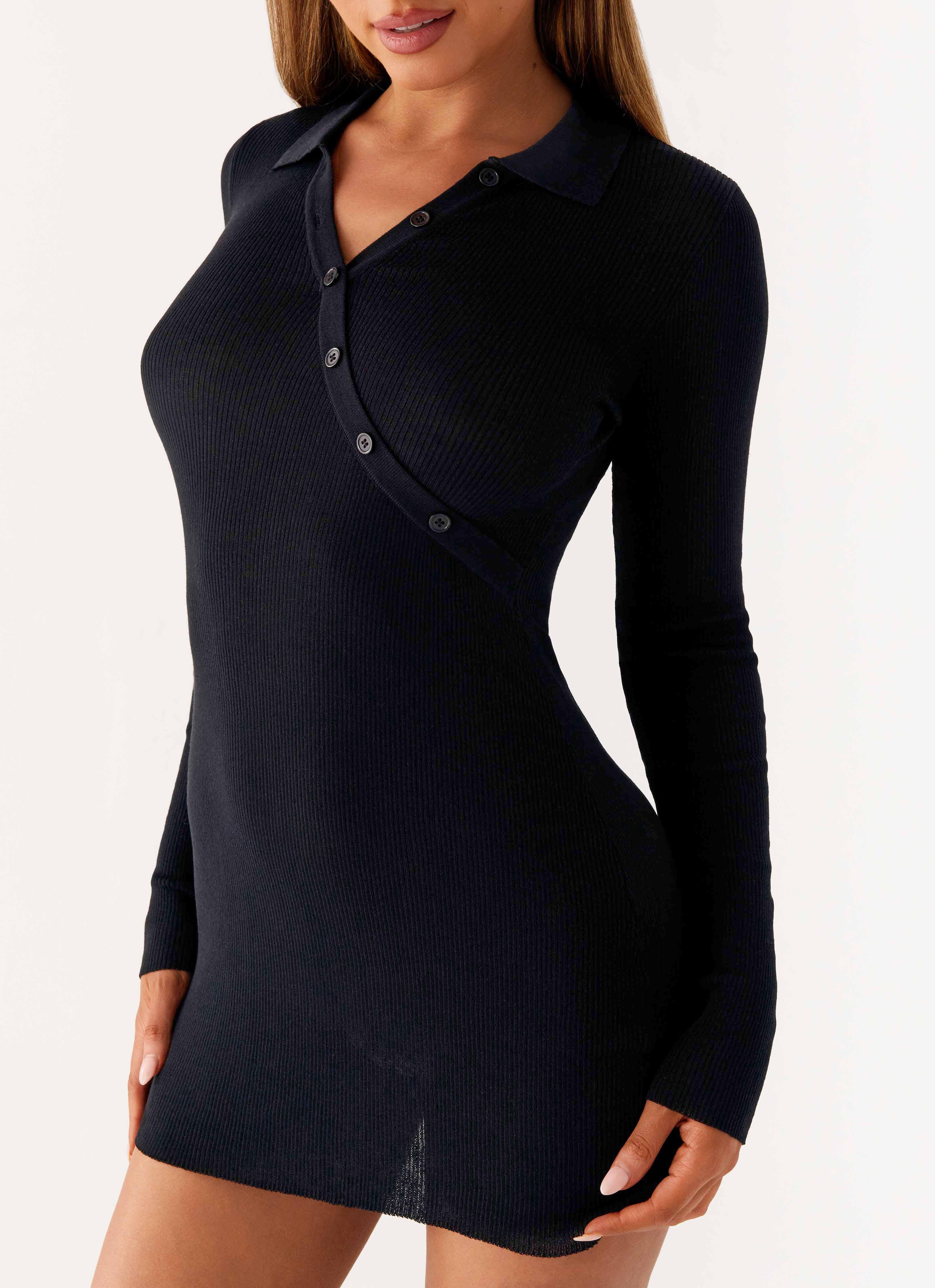 Off Duty Polo Dress Black