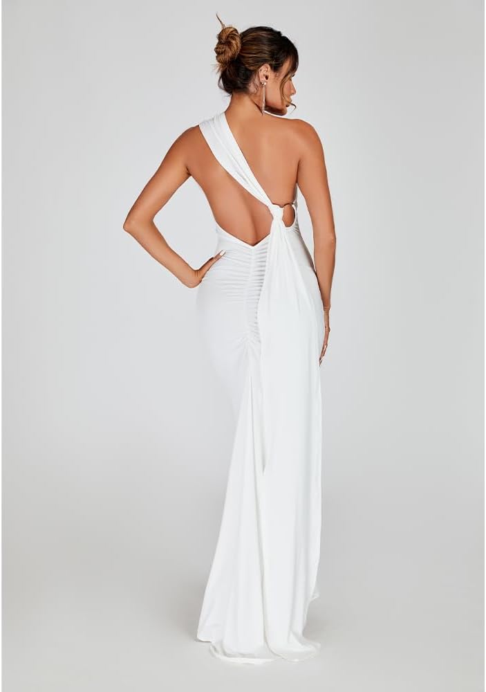 Women Sexy Backless Dress Bodycon Sleeveless Open Back Maxi Dress Formal Cocktail Wedding Guest