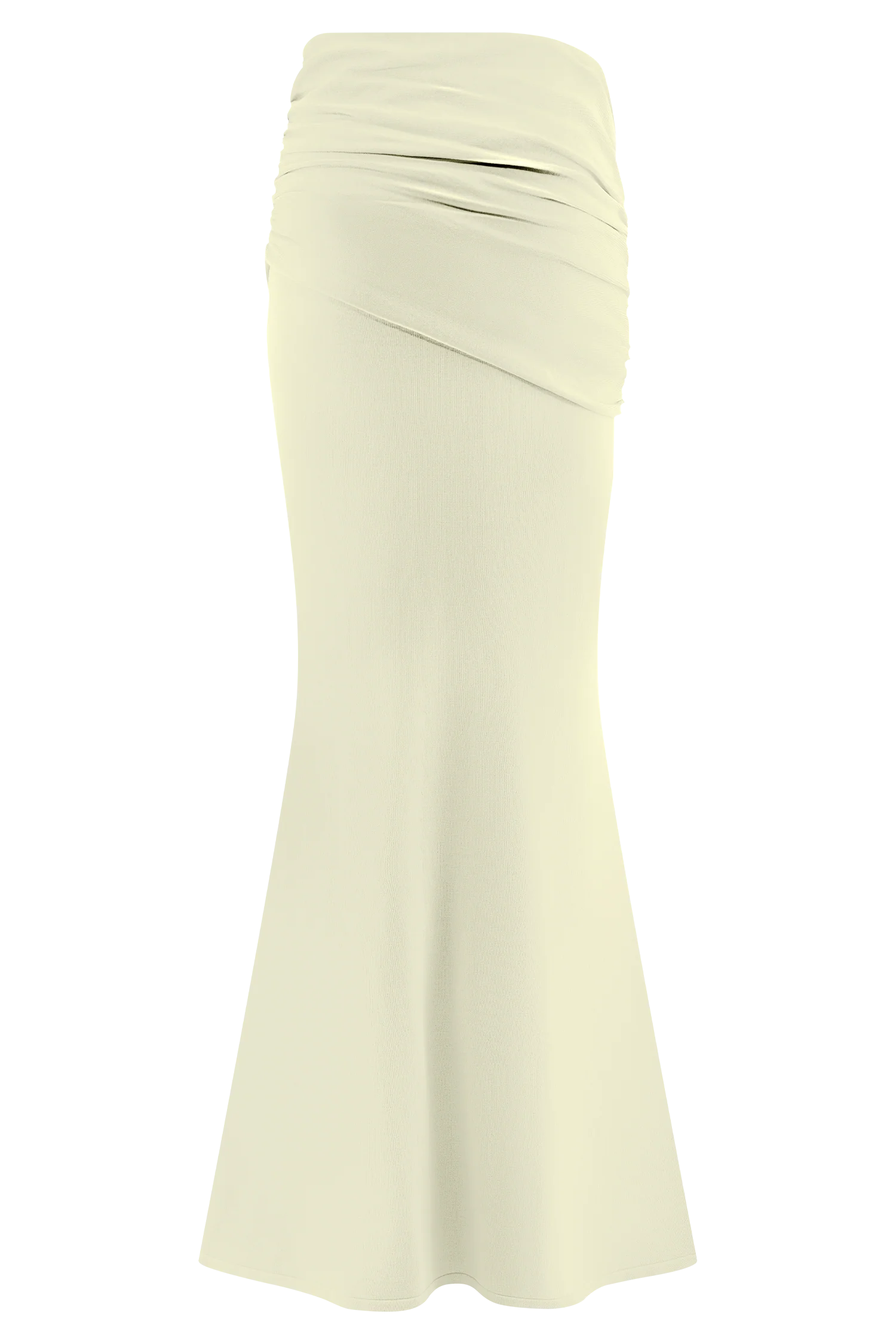 Irene Gathered Knit Maxi Skirt Ivory