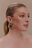 Maisie Round Gemstone Earrings Gold