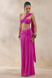 Azura Hot Pink Wrap Maxi Skirt With Sash