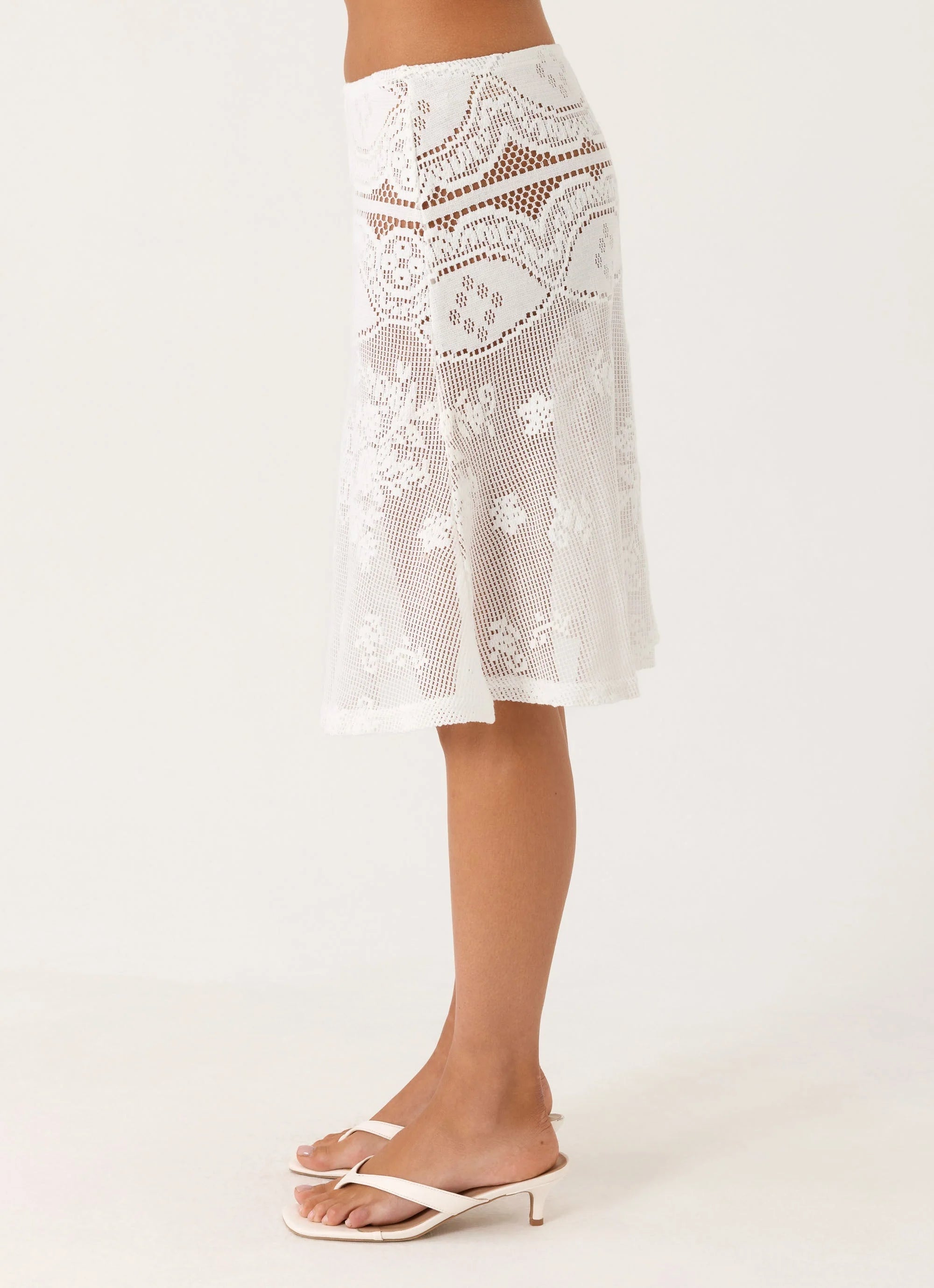 Yanna Midi Skirt - White