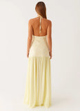Janelle Beaded Maxi Dress Yellow