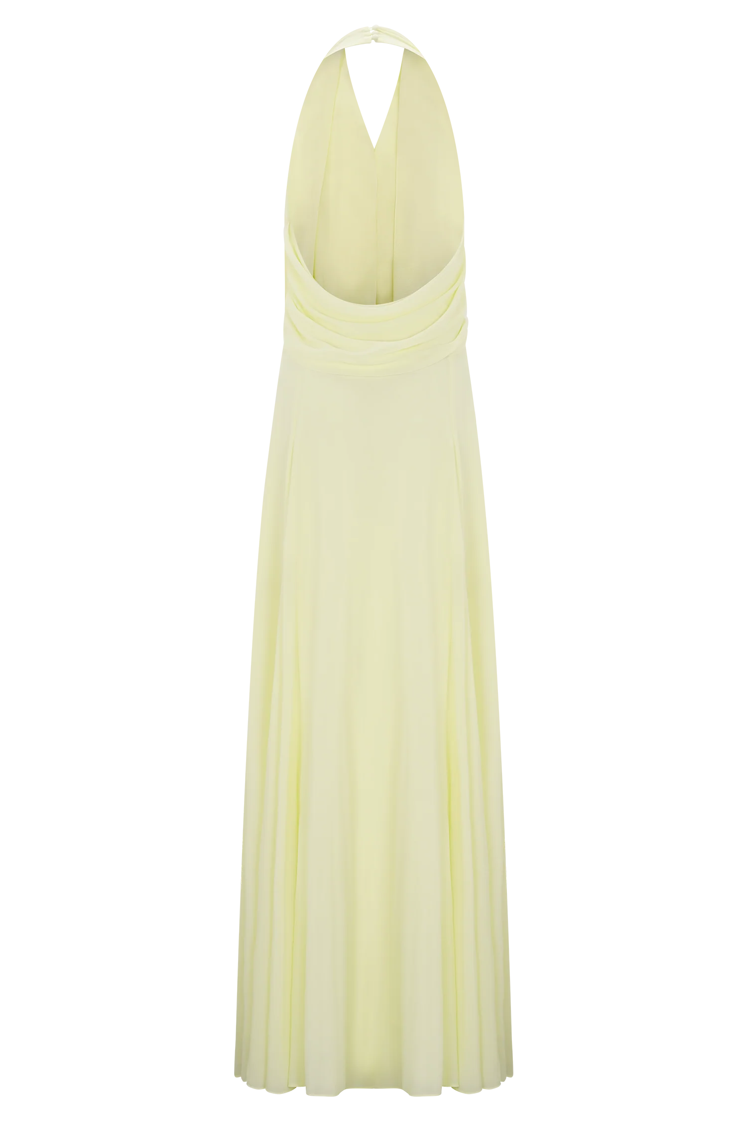Santal Floral Chiffon Halter Maxi Dress Lemon