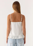 Lucie Mae Linen Top White