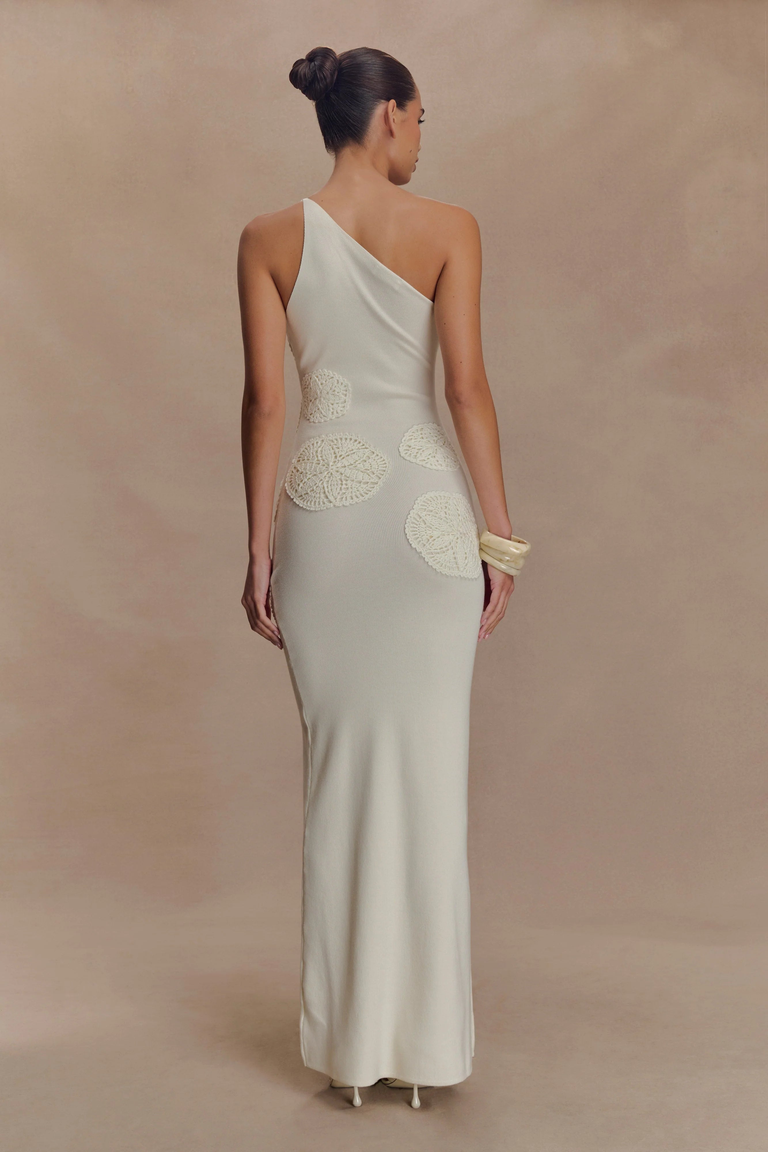 Teneika Crochet Knit Maxi Dress Ivory
