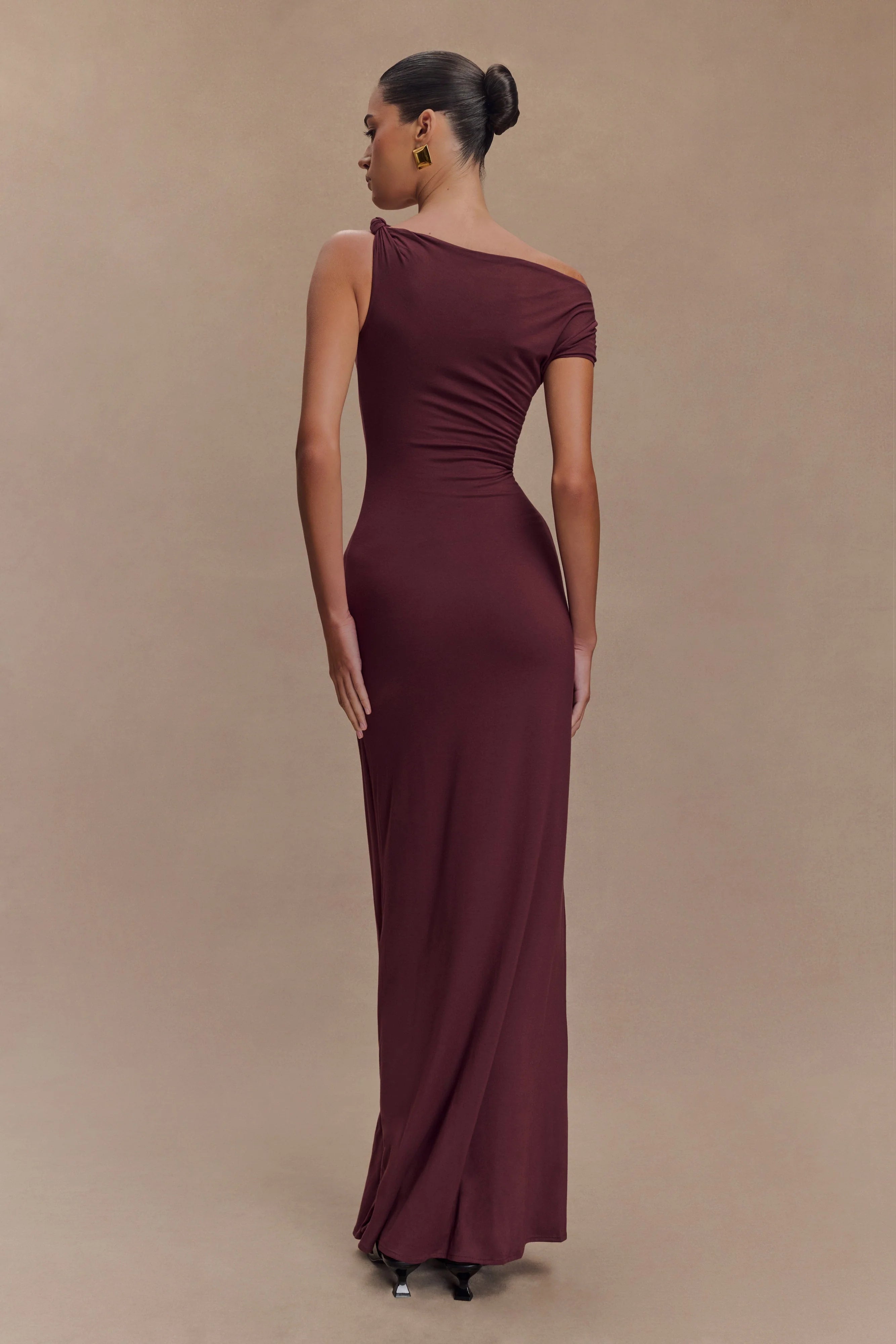 Tamsin Short Sleeve Modal Maxi Dress Mahogany