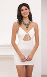 Suede Ties Dress in White