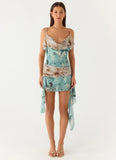 Meylissa Hanky Mini Dress Aqua Blur