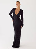 Astoria Long Sleeve Maxi Dress Black