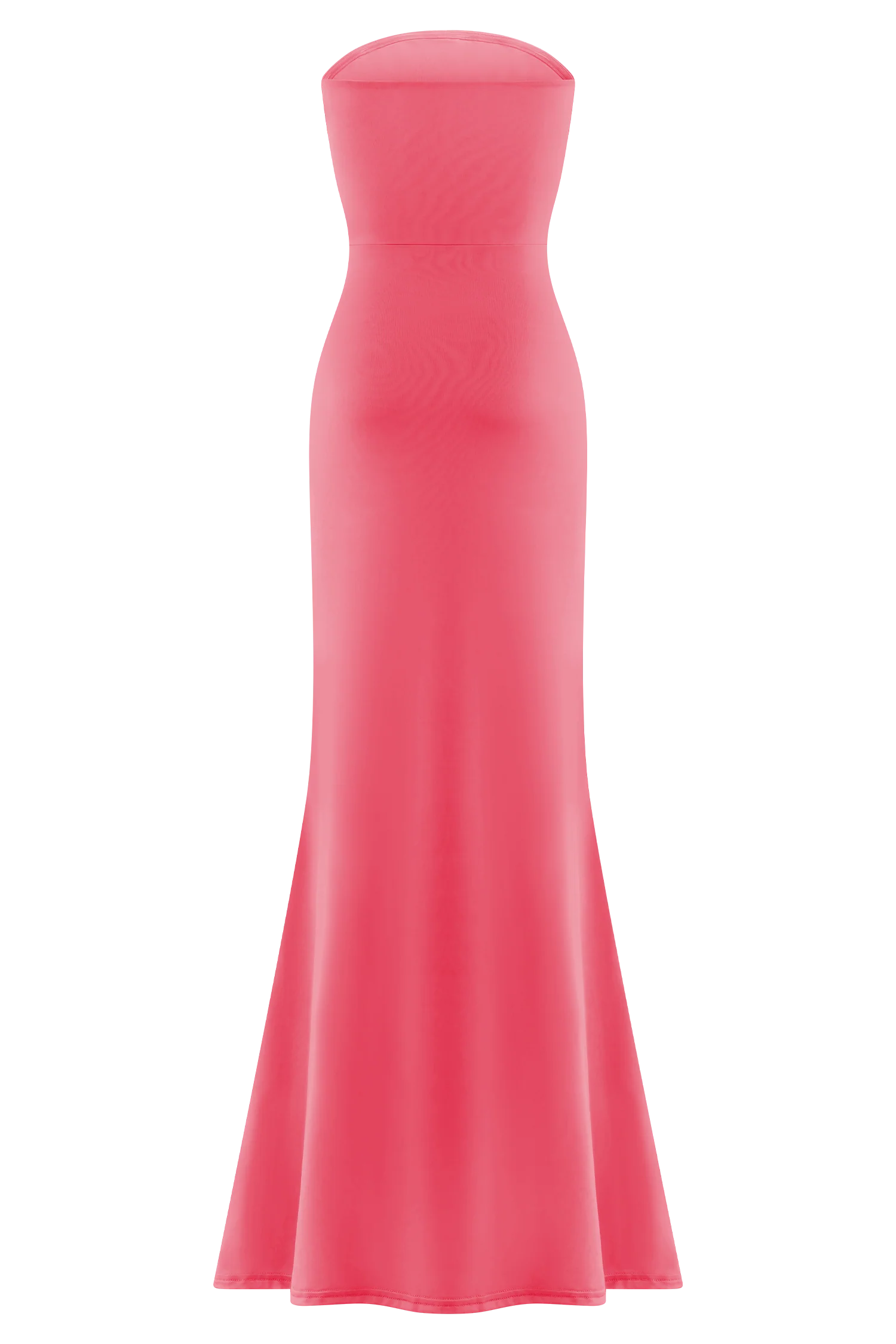 Madison Strapless Slinky Maxi Dress Coral