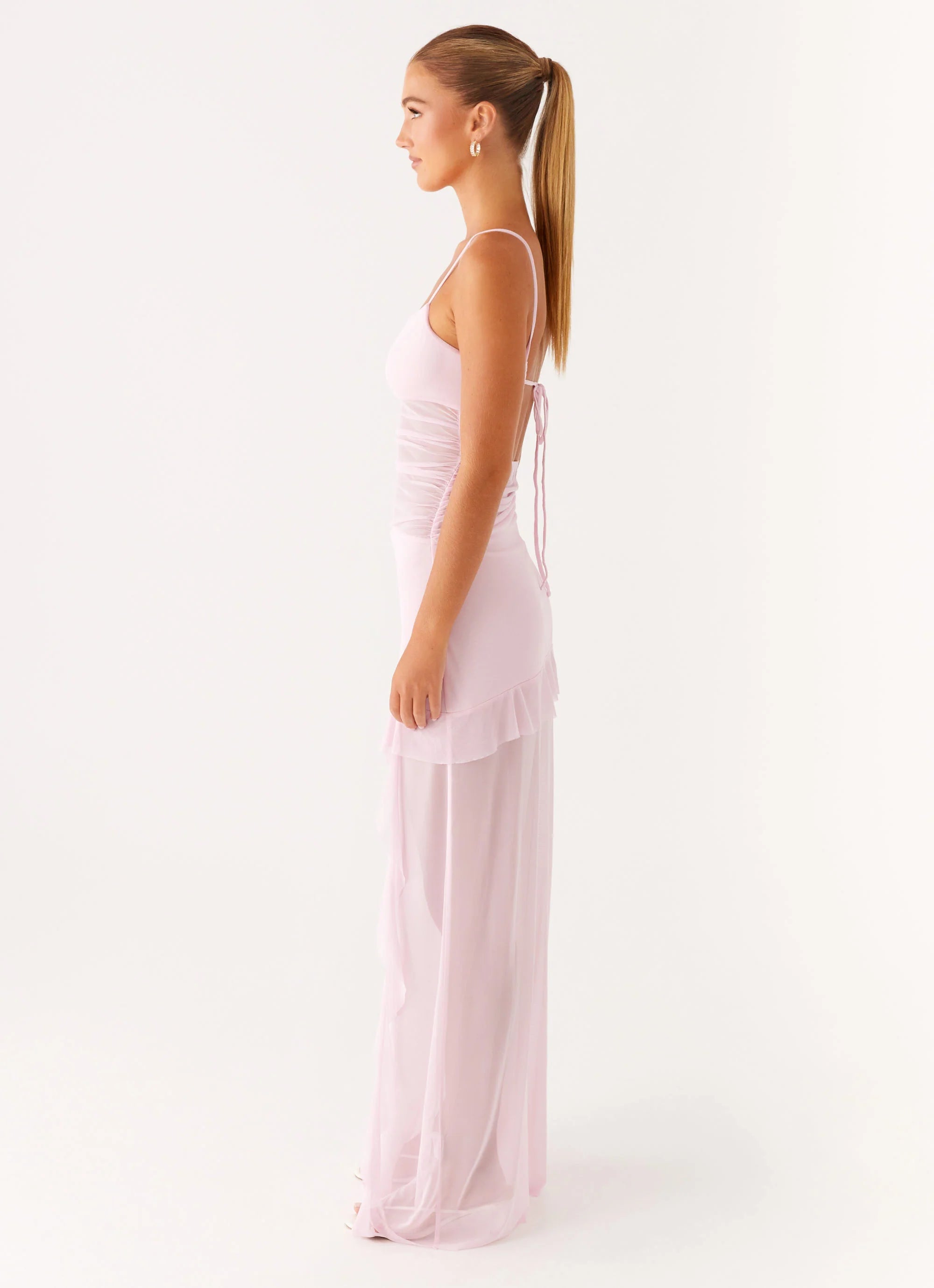 Jenni Ruffle Maxi Dress Pink