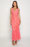 Beck Orange Floral Print Maxi Dress