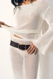 Reagan Off Shoulder Knit Top White