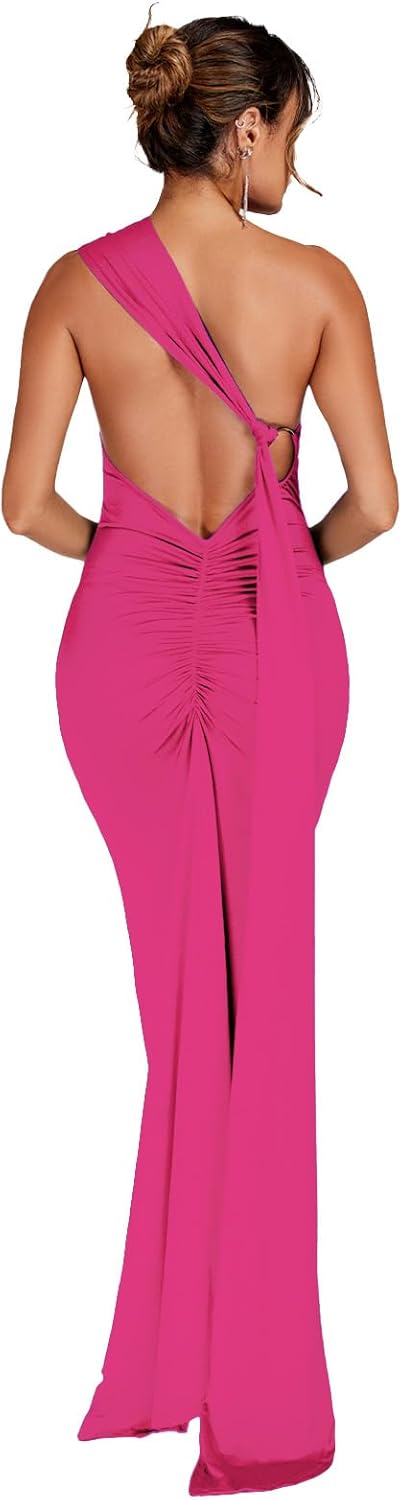 Women Sexy Backless Dress Bodycon Sleeveless Open Back Maxi Dress Formal Cocktail Wedding Guest