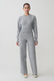Kerrymae Straight Leg Knit Pants Grey Marle