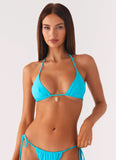 Natti Shell Halter Bikini Top Turquoise Blue