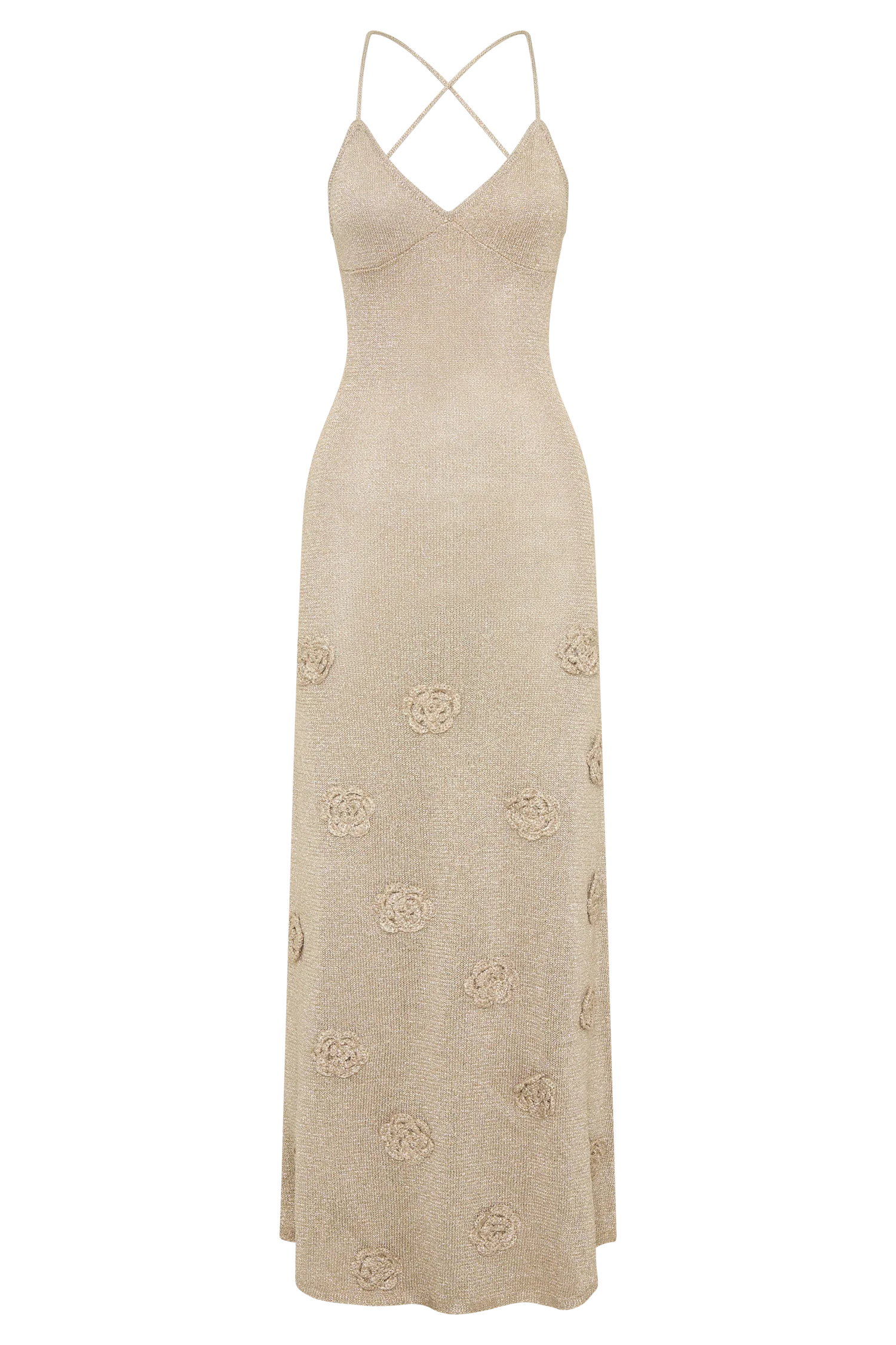 Suki Metallic Knit Maxi Dress Gold