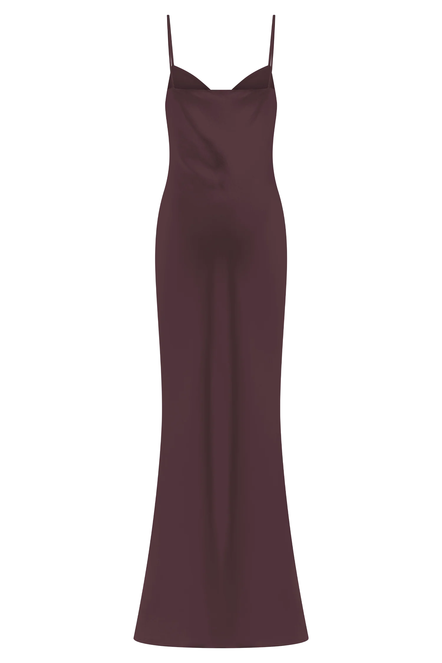 Lilly Sweetheart Satin Maxi Dress Dark Chocolate
