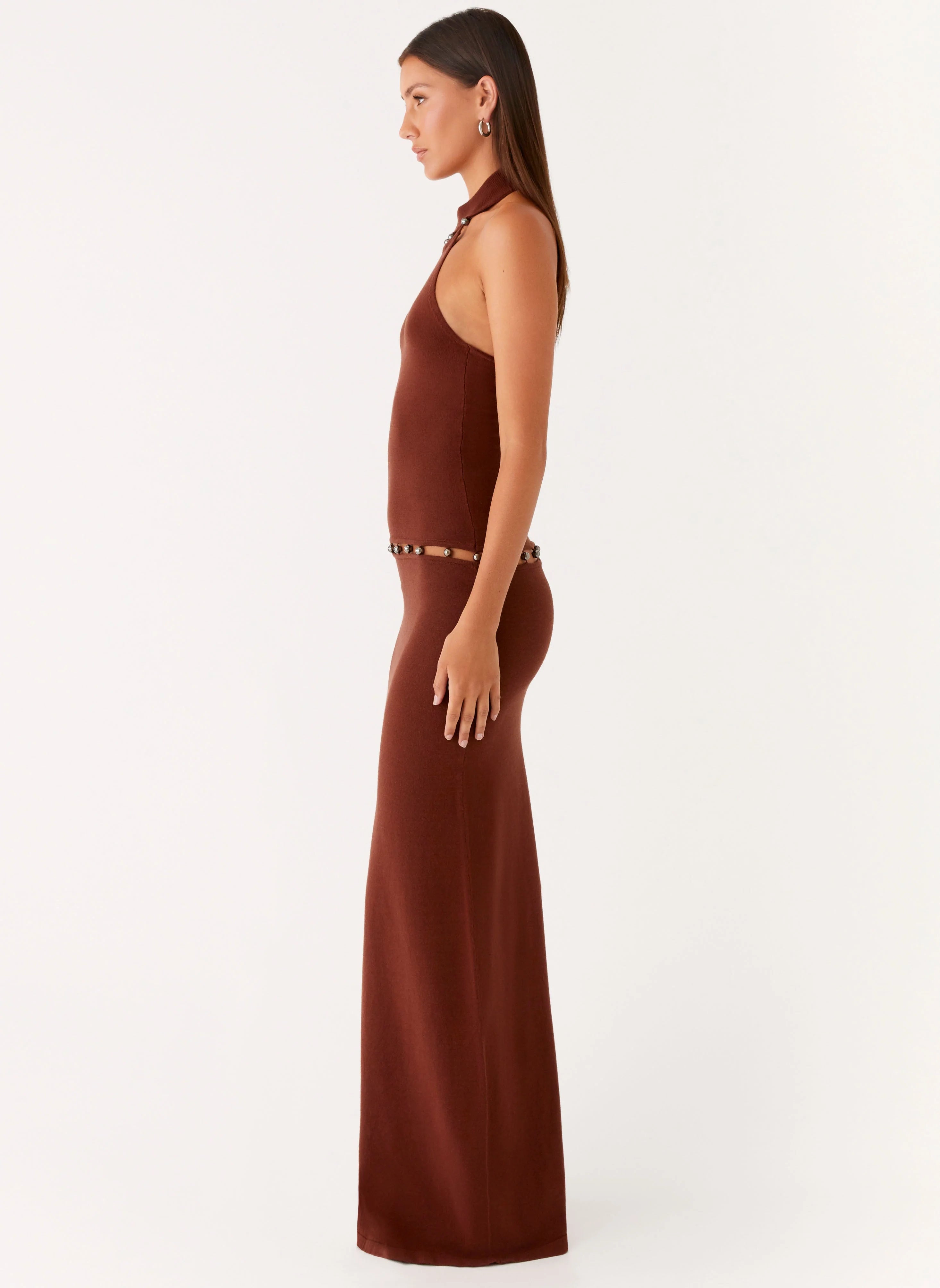 Opaline Knit Maxi Dress Chocolate