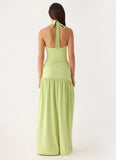 My Answer Bodysuit Maxi Dress - Lime