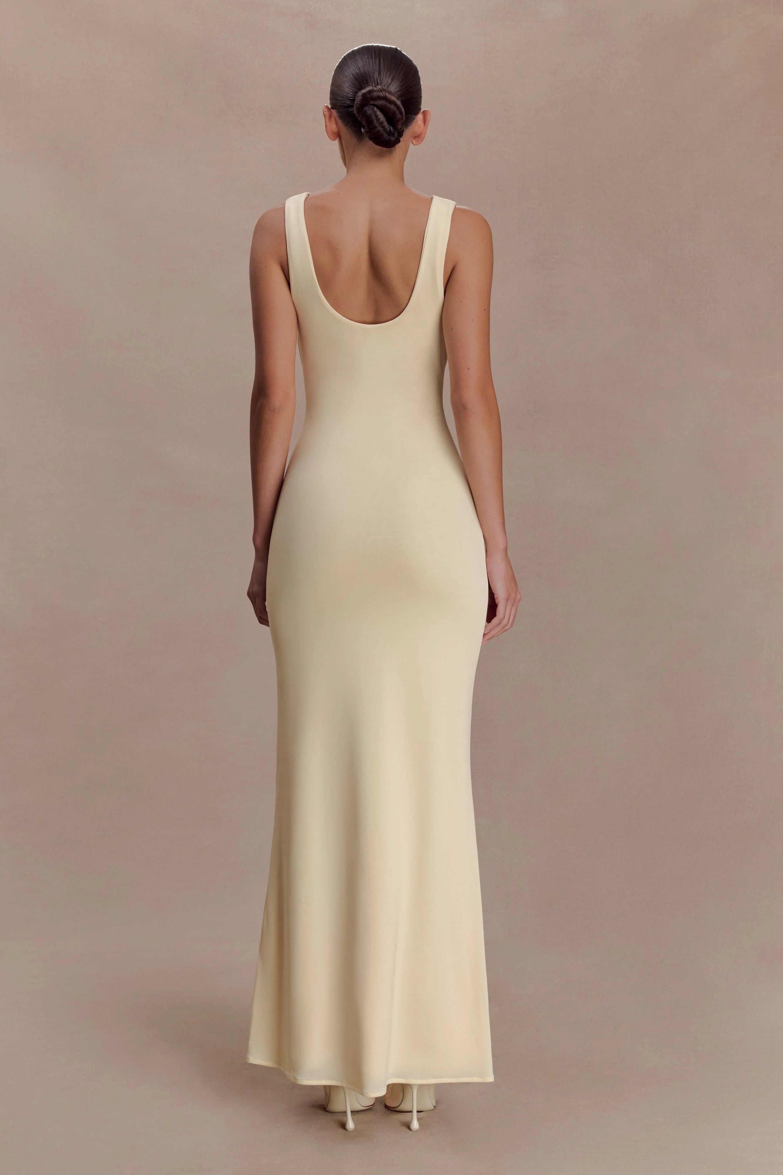 Marta Slinky Cowl Maxi Dress Lemon