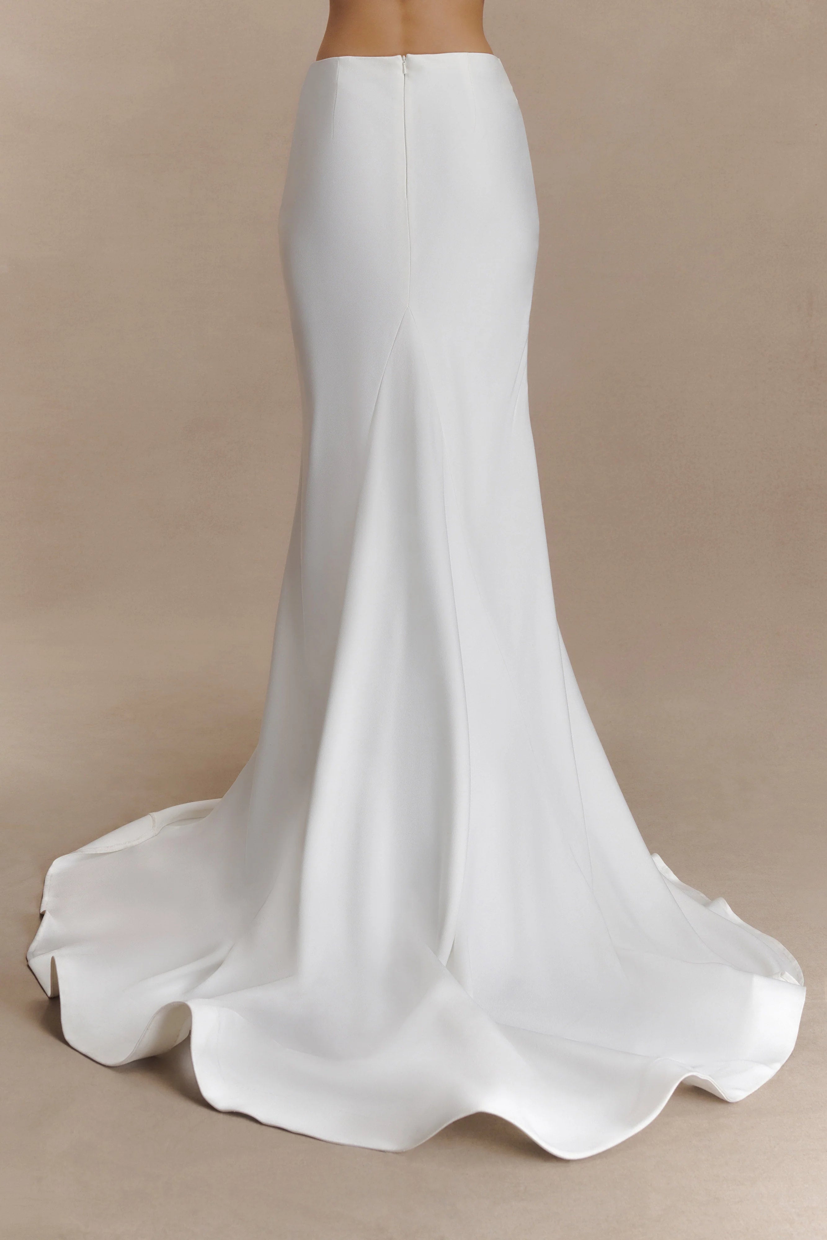 Clara Fishtail Maxi Skirt White