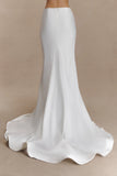 Clara Fishtail Maxi Skirt White