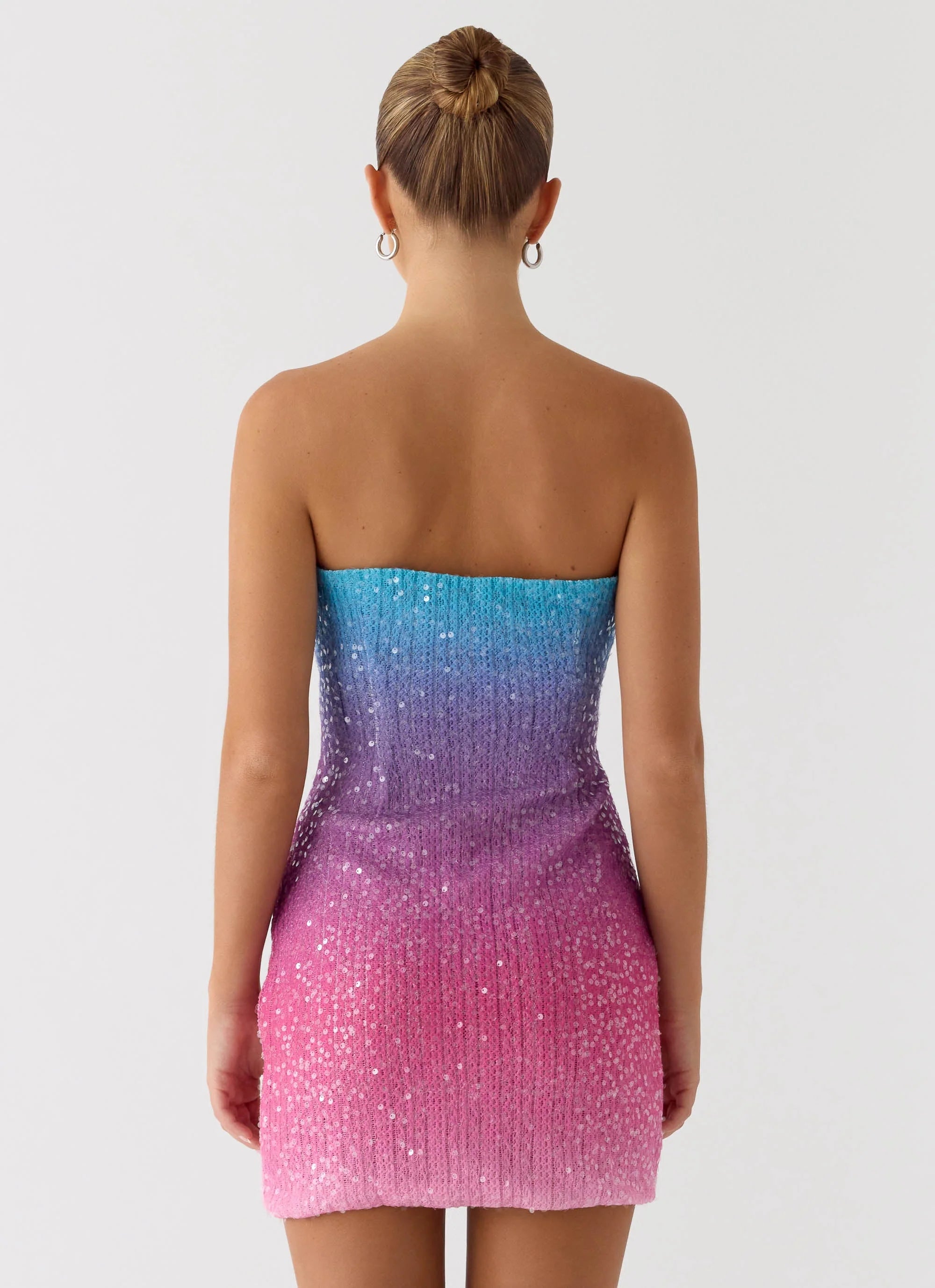 Step Closer Sequin Knit Mini Dress Disco Ombre