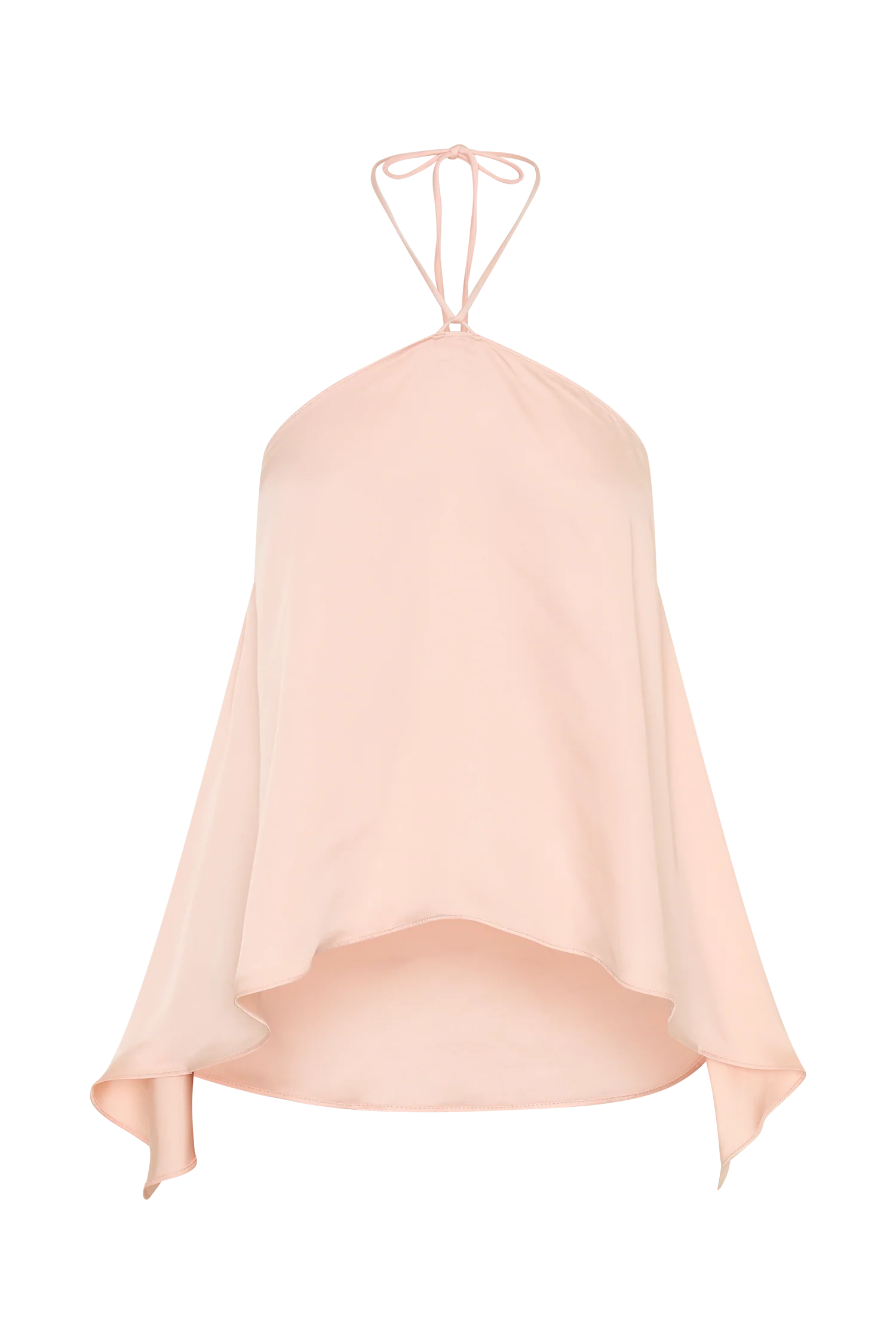 Adelaide Draped Satin Halter Top Peach