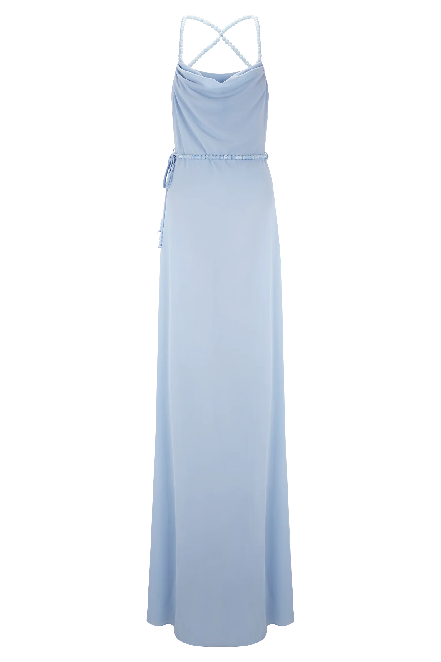 Elaine Chiffon Beaded Maxi Dress Sky Blue