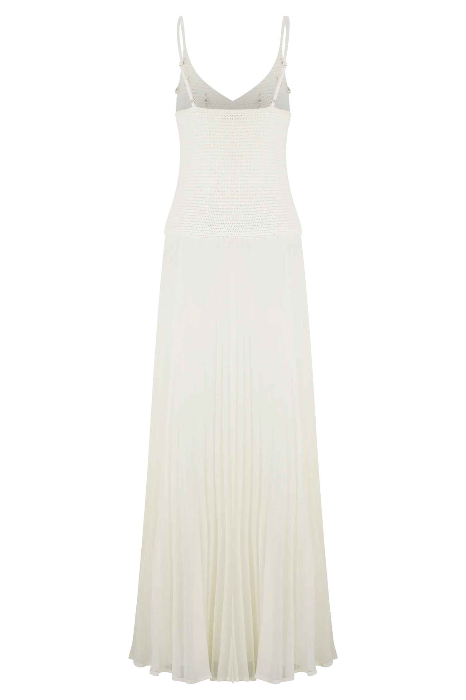 Catherine Crochet Pearl Maxi Dress White
