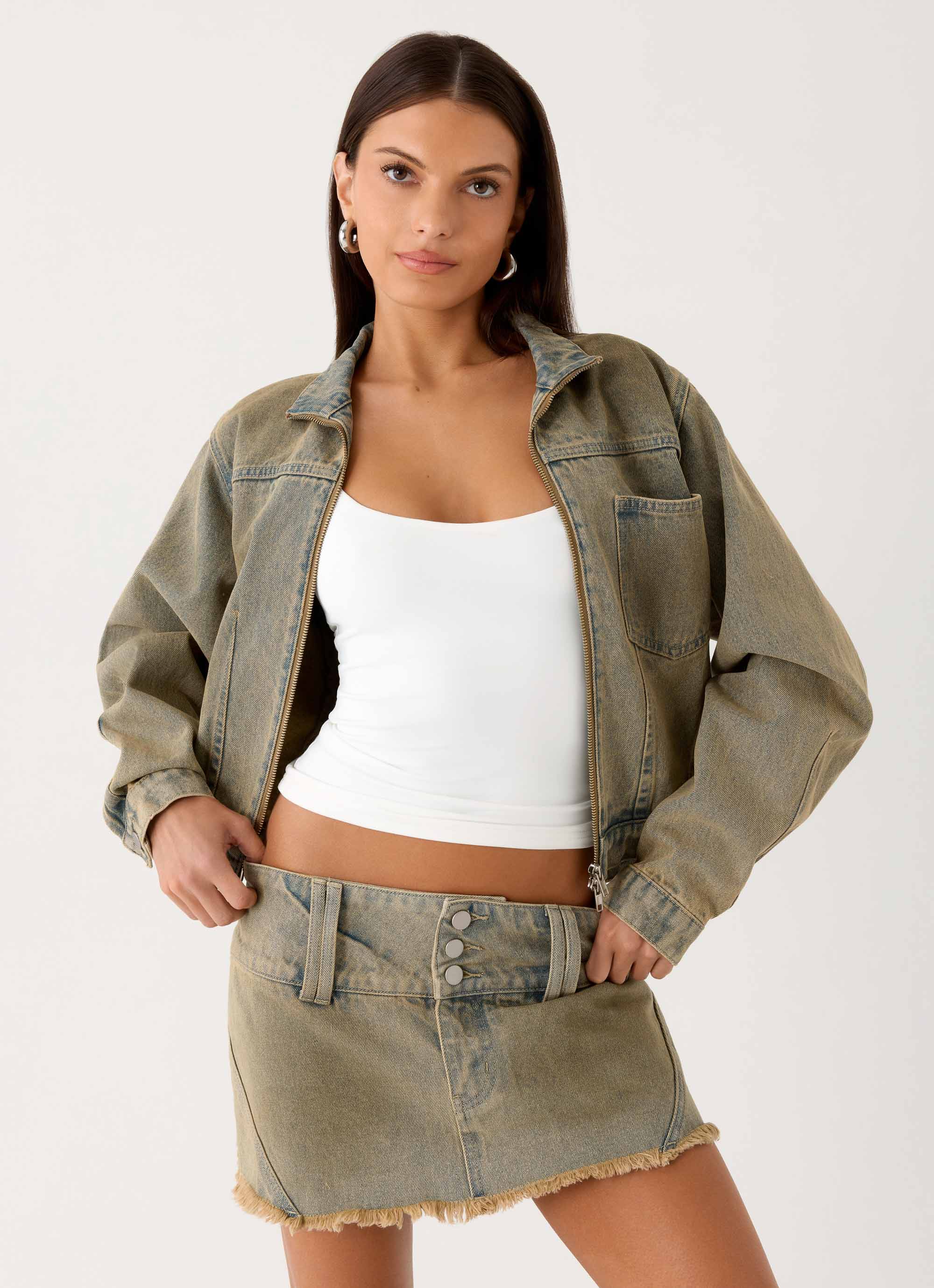 Roman Darts Jean Jacket Vintage Tan Wash