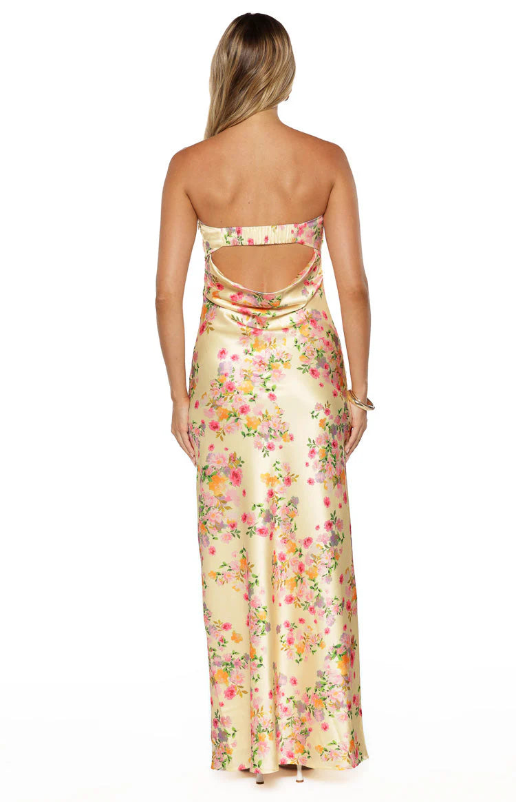 Maiah Yellow Bloom Prom Dress
