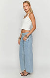 Clara Sequin Light Wash Denim Low Rise Jeans