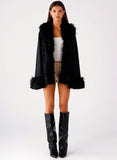 Carmelita Faux Fur Trim Jacket Black