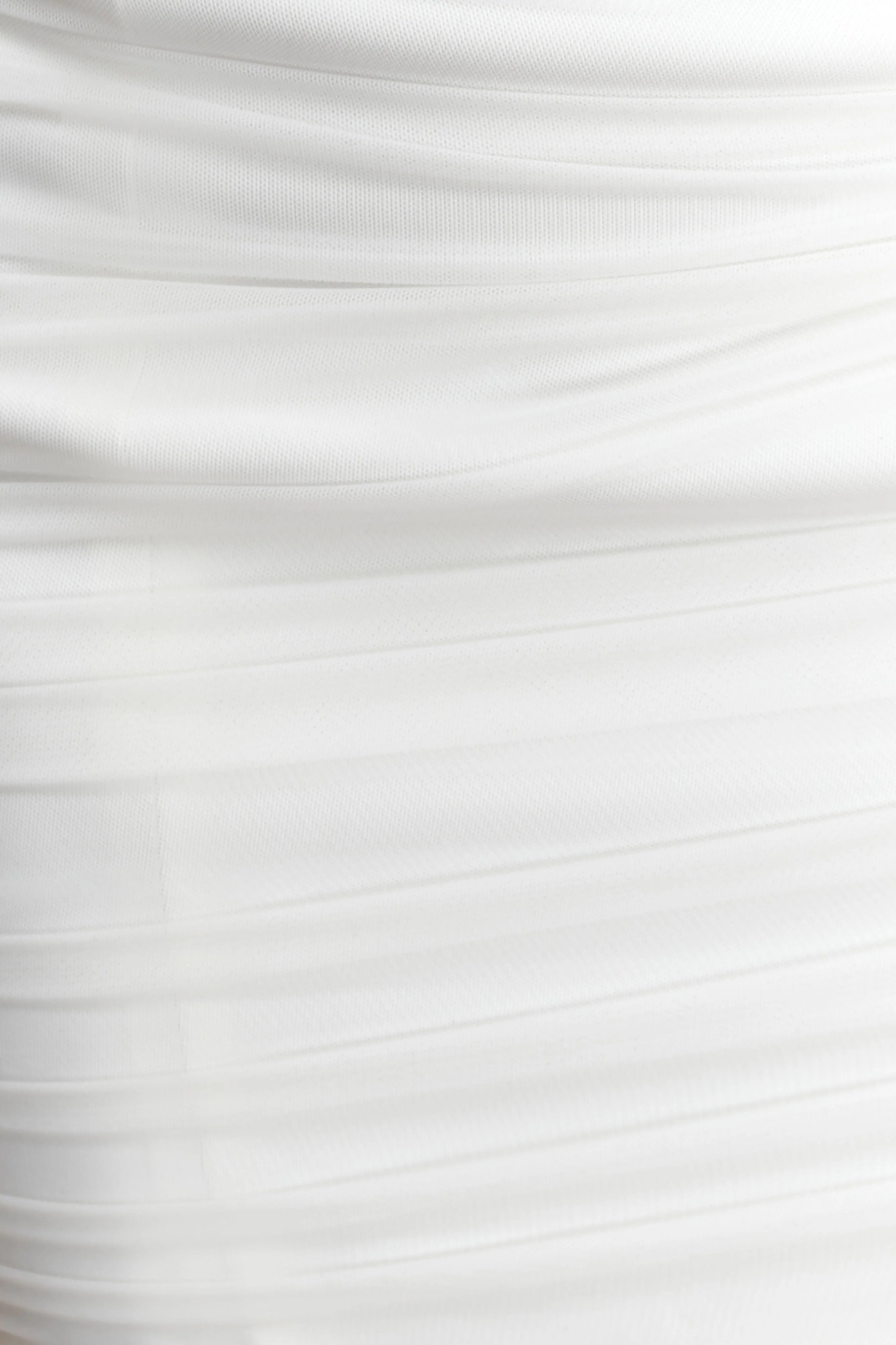 Jianna Strapless Mesh Maxi Dress Ivory