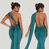Women Sexy Backless Dress Bodycon Sleeveless Open Back Maxi Dress Formal Cocktail Wedding Guest