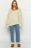 Delvey Cream Chunky Knit Sweater