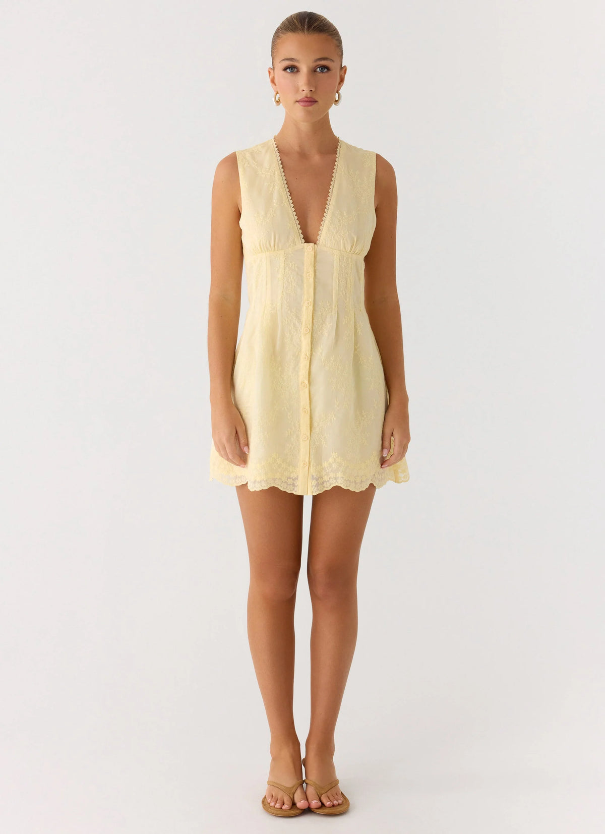 Burning Bright Mini Dress Butter Yellow