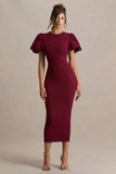 Dakota Burgundy Puff Sleeve Midi Dress