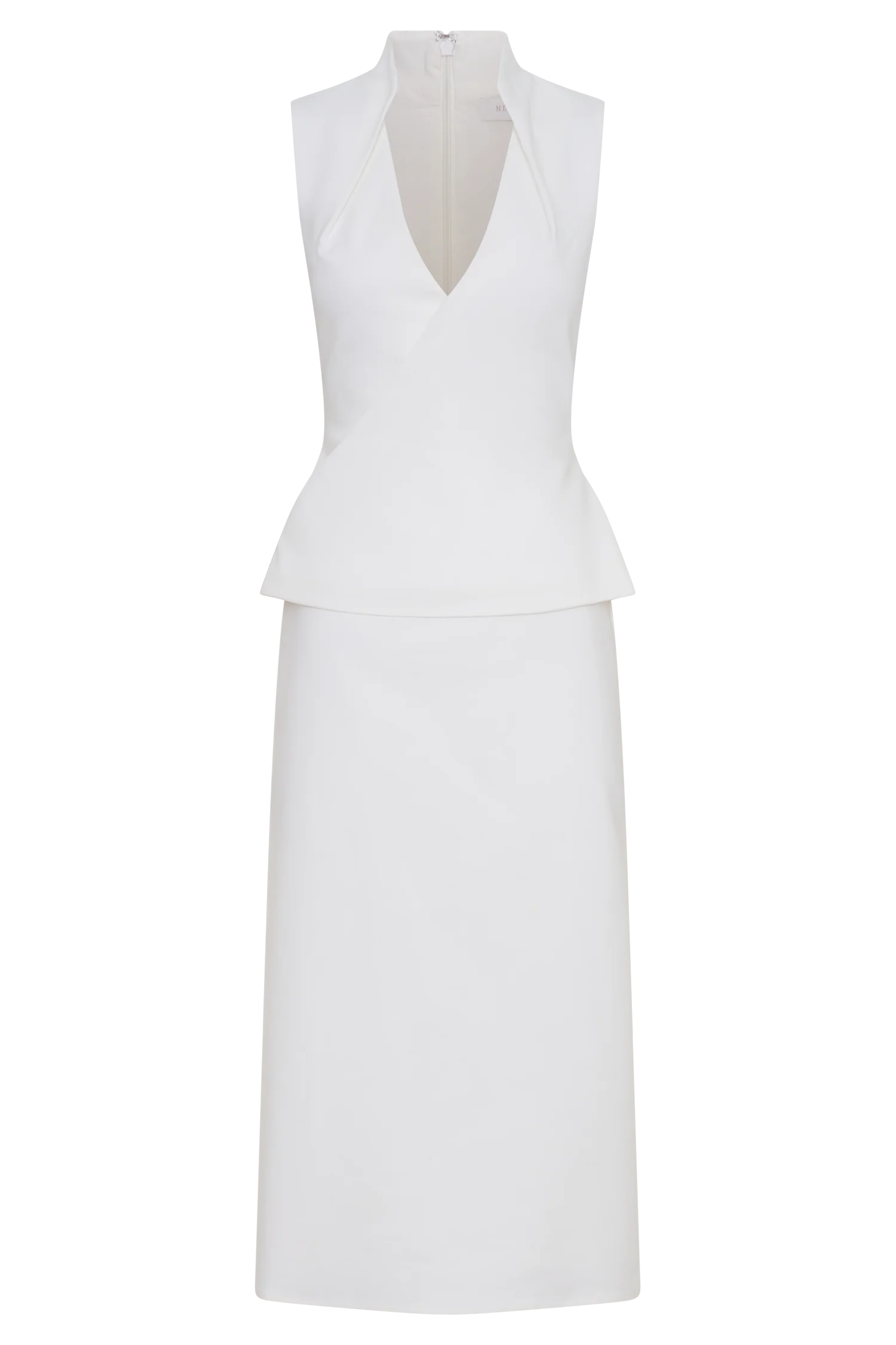 Yanina Cotton Halter Midi Dress White